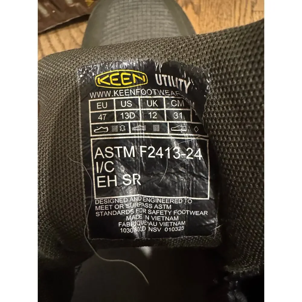 KEEN Utility Men's Synchro Waterproof Work Boots Carbon Safety Toe Green 13